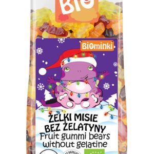 ŻELKI MISIE BEZ ŻELATYNY BEZGLUTENOWE BIO 150 g - BIOMINKI (EDYCJA ŚWIĄTECZNA) (PRODUKT SEZONOWY)