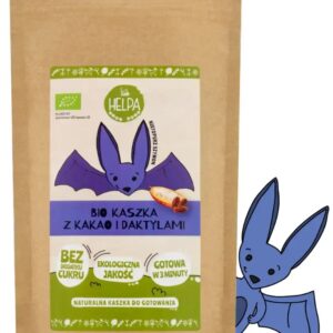 KASZKA ORKISZOWO - OWSIANA Z KAKAO I DAKTYLAMI BEZ DODATKU CUKRÓW BIO 200 g - HELPA