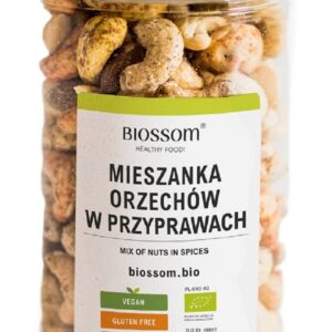 MIX ORZECHÓW W PRZYPRAWACH FAIR TRADE BEZGLUTENOWE BIO 250 g - BIOSSOM