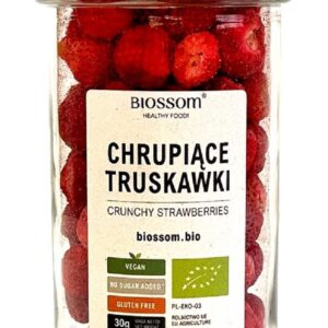 TRUSKAWKI LIOFILIZOWANE CHRUPIĄCE BEZGLUTENOWE BIO 30 g - BIOSSOM