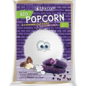 POPCORN Z NIEBIESKIEJ KUKURYDZY Z SHEA I SOLĄ DO PRZYGOTOWANIA W MIKROFALÓWCE BEZGLUTENOWY BIO 100 g - BLUECORN