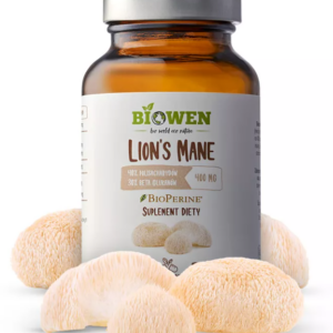 GRZYBY SOPLÓWKA JEŻOWATA (LION'S MANE) EKSTRAKT (400 mg) BEZGLUTENOWY 90 KAPSUŁEK - BIOWEN