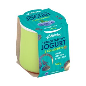 JOGURT TERMOSTATOWY JAGODOWY BIO Z KOLAGENEM 140 g - YOMLEKO