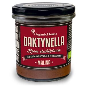 KREM KOKOS - DAKTYLE MEDJOOL - MALINA BEZGLUTENOWY BIO 280 g - ORGANICHOUSE (DAKTYNELLA)