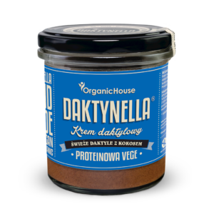 KREM PROTEINOWY KOKOS - DAKTYLE MEDJOOL BEZGLUTENOWY BIO 280 g - ORGANICHOUSE (DAKTYNELLA)