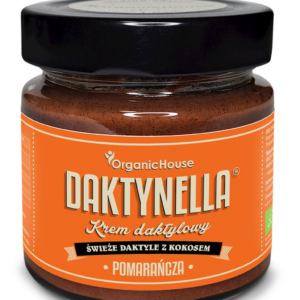 KREM KOKOS - DAKTYLE MEDJOOL - POMARAŃCZA BEZGLUTENOWY BIO 190 g - ORGANICHOUSE (DAKTYNELLA)