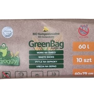 WORKI NA ODPADY BIO I ZMIESZANE (KOMPOSTOWALNE I BIODEGRADOWALNE) 60 L 10 szt - FROGGY (GREENBAG)