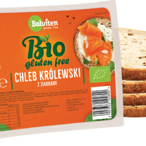 CHLEB KRÓLEWSKI Z ZIARNAMI KROJONY BEZGLUTENOWY BIO 250 g - BALVITEN
