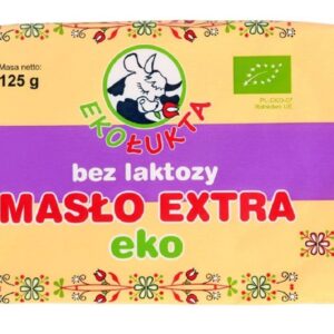 MASŁO EKSTRA KOSTKA BEZ LAKTOZY (82 % TŁUSZCZU)  BIO 125 g - EKO ŁUKTA