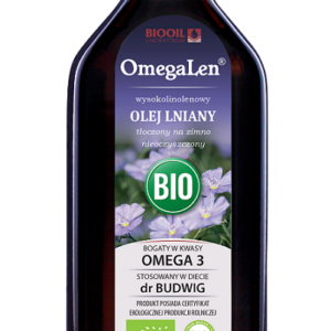 OLEJ LNIANY TŁOCZONY NA ZIMNO WYSOKOLINOLENOWY BIO 250 ml - OMEGALEN (BIOOIL)