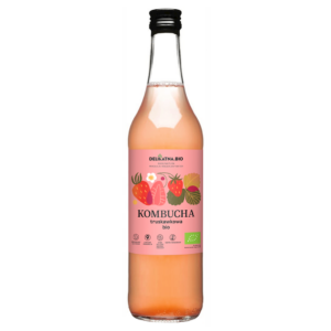 KOMBUCHA TRUSKAWKOWA BIO 500 ml - DELIKATNA