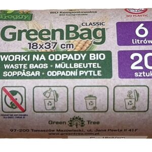 WORKI NA ODPADY BIO I ZMIESZANE (KOMPOSTOWALNE I BIODEGRADOWALNE) 6 L 20 szt - FROGGY (GREENBAG)
