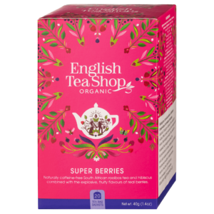 HERBATKA Z HIBISKUSEM, ROOIBOS, TRUSKAWKAMI, BORÓWKAMI I MALINAMI BIO (20 x 2,25 g) 45 g - ENGLISH TEA SHOP ORGANIC
