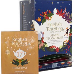 KALENDARZ ADWENTOWY NIEBIESKI (HERBATY I HERBATKI) BIO (13 SMAKÓW) (25 x 1,5 g) 37,5 g - ENGLISH TEA SHOP ORGANIC (PRODUKT SEZONOWY)