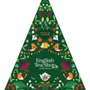 KALENDARZ ADWENTOWY (HERBATY I HERBATKI) BIO PIRAMIDKI (GREEN TRANGULAR – 13 SMAKÓW) (25 x 2 g) 50 g - ENGLISH TEA SHOP ORGANIC (PRODUKT SEZONOWY)