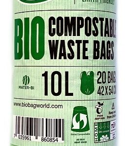 WORKI NA ODPADY BIO I ZMIESZANE 10 L 20 szt. (KOMPOSTOWALNE I BIODEGRADOWALNE) - BIOBAG