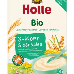 KASZKA PEŁNOZIARNISTA 3 ZBOŻA BEZ DODATKU CUKRÓW BEZGLUTENOWA OD 6 MIESIĄCA BIO 250 g - HOLLE