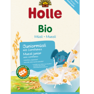 MUSLI JUNIOR Z PŁATKAMI KUKURYDZIANYMI BEZ DODATKU CUKRÓW OD 10 MIESIĄCA DEMETER BIO 250 g - HOLLE