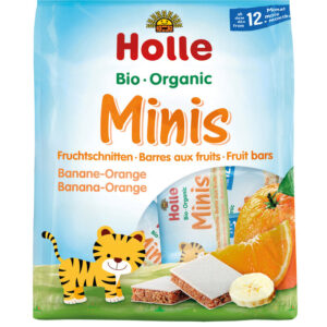 BATONIKI MINI BANAN - POMARAŃCZA OD 1 ROKU BIO (8 x 12,5 g) 100 g - HOLLE