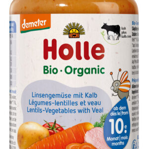 WARZYWA Z CIELĘCINĄ BEZ DODATKU CUKRÓW OD 10 MIESIĄCA DEMETER BIO 220 g (SŁOIK) - HOLLE