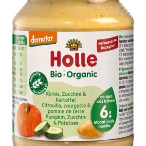 DYNIA Z CUKINIĄ I ZIEMNIAKAMI BEZ DODATKU CUKRÓW BEZGLUTENOWE OD 6 MIESIĄCA DEMETER BIO 190 g - HOLLE