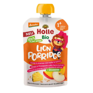 MUS OWSIANKOWY LEW (JABŁKO - RYŻ - MANGO - ANANAS - QUINOA) BEZ DODATKU CUKRÓW OD 1 ROKU DEMETER BIO 110 g - HOLLE