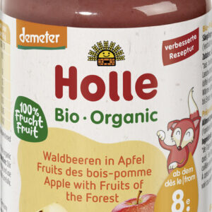 JABŁKO - OWOCE LEŚNE BEZ DODATKU CUKRÓW OD 8 MIESIĄCA DEMETER BIO 220 g (SŁOIK) - HOLLE