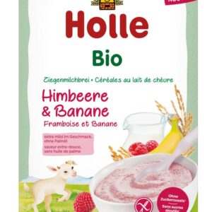 KASZKA RYŻOWA MLECZNA MALINOWO - BANANOWA BEZ DODATKU CUKRÓW BEZGLUTENOWA OD 6 MIESIĄCA BIO 200 g - HOLLE