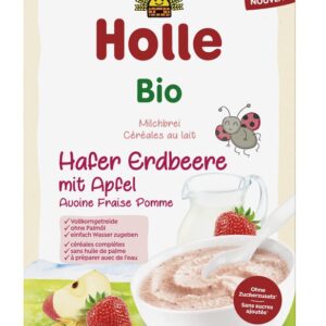 KASZKA OWSIANA MLECZNA TRUSKAWKOWO - JABŁKOWA BEZ DODATKU CUKRÓW OD 6 MIESIĄCA BIO 250 g - HOLLE