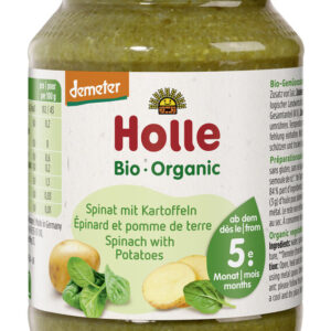 SZPINAK Z ZIEMNIAKIEM BEZ DODATKU CUKRÓW BEZGLUTENOWY OD 5 MIESIĄCA DEMETER BIO 190 g (SŁOIK) - HOLLE