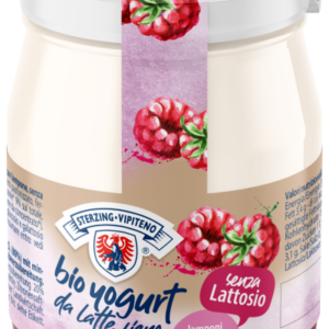 JOGURT MALINOWY Z MLEKA SIENNEGO BEZ LAKTOZY BEZGLUTENOWY BIO 150 g (SŁOIK) - STERZING-VIPITENO