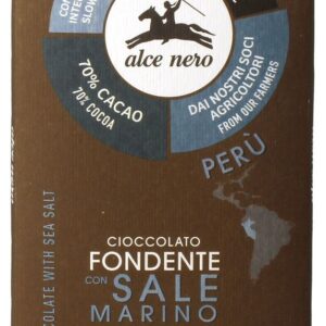 CZEKOLADA GORZKA Z SOLĄ MORSKĄ BEZGLUTENOWA FAIR TRADE BIO 50 g - ALCE NERO