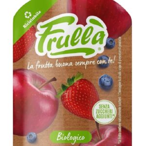 MUS JABŁKO -  CZERWONE OWOCE BEZ DODATKU CUKRÓW BIO 100 g - FRULLA