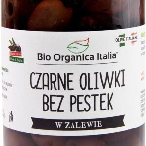 OLIWKI CZARNE BEZ PESTEK W ZALEWIE BIO 280 g (150 g) (SŁOIK) - BIO ORGANICA ITALIA