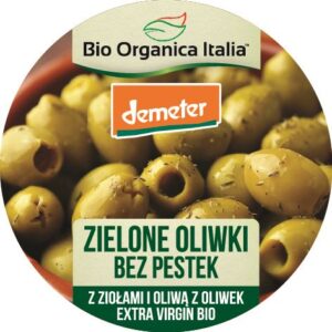 OLIWKI ZIELONE BEZ PESTEK Z ZIOŁAMI DEMETER BIO 125 g - BIO ORGANICA ITALIA