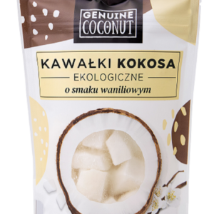 KOKOS KAWAŁKI ŚWIEŻE O SMAKU WANILIOWYM BEZGLUTENOWE BIO 100 g - GENUINE COCONUT