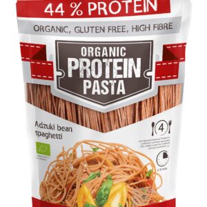MAKARON PROTEINOWY (Z SOI I FASOLI CZERWONEJ ADZUKI) SPAGHETTI BEZGLUTENOWY BIO 200 g - MAXSPORT