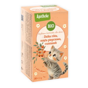 HERBATKA BAJKOWA DLA DZIECI - DZIKA RÓŻA, MIĘTA PIEPRZOWA, RUMIANEK I ROKITNIK BIO (20 x 1,5 g) 30 g - APOTHEKE