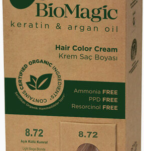 FARBA DO WŁOSÓW JASNY BEŻOWY BLOND (8.72) 250 g - BIOMAGIC