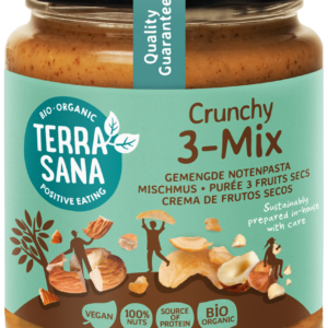 KREM ORZECHOWY CRUNCHY MIX (3 ORZECHY) BIO 250 g - TERRASANA