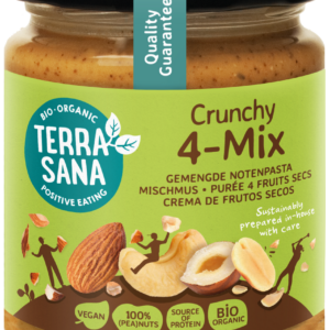 KREM ORZECHOWY CRUNCHY MIX (4 ORZECHY) BIO 250 g - TERRASANA