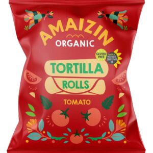 CHIPSY TORTILLA KUKURYDZIANE POMIDOROWE BEZGLUTENOWE BIO 100 g - AMAIZIN