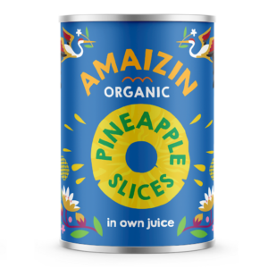 ANANAS PLASTRY W SOKU WŁASNYM BIO 400 g (225 g) - AMAIZIN