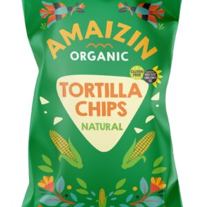CHIPSY TORTILLA KUKURYDZIANE SOLONE BEZGLUTENOWE BIO 150 g - AMAIZIN