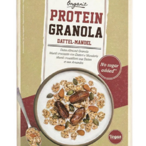 GRANOLA PROTEINOWA Z DAKTYLAMI I MIGDAŁAMI BEZ DODATKU CUKRÓW BIO 325 g - VERIVAL
